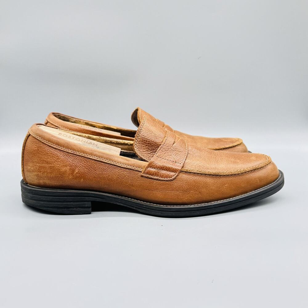 Bass Shoes Mens 12 Brown Leather Lowry Loafers Slip On Dress Square Toe Comfort
